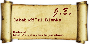 Jakabházi Bianka névjegykártya
