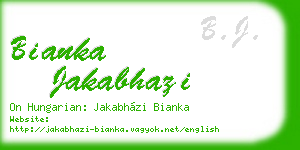 bianka jakabhazi business card